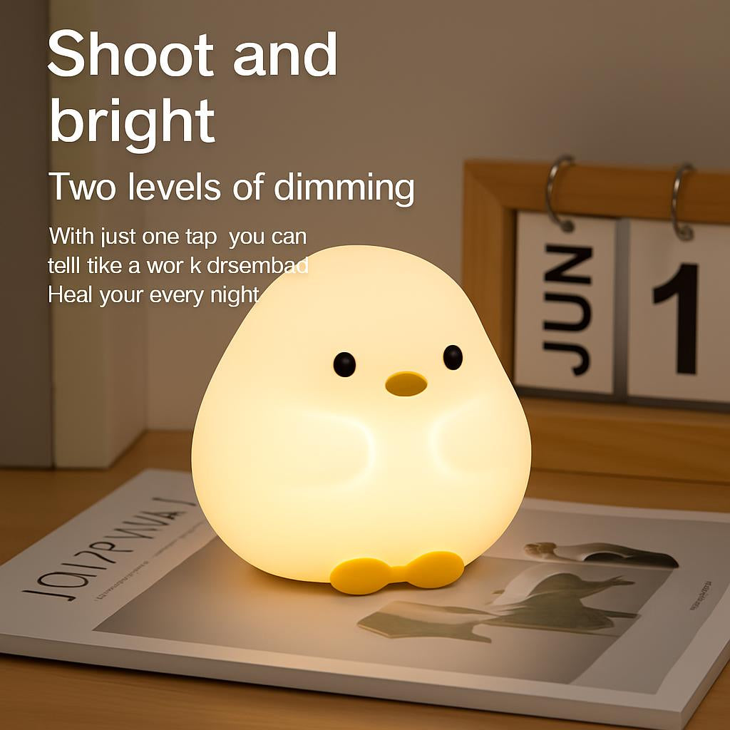 Eco-Friendly Duck Night Light - Soft Silicone LED for Kids