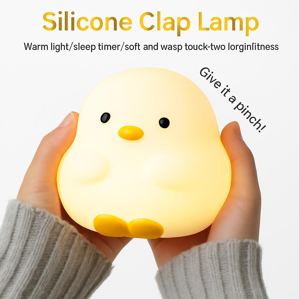 Eco-Friendly Duck Night Light - Soft Silicone LED for Kids