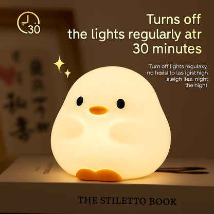 Eco-Friendly Duck Night Light - Soft Silicone LED for Kids