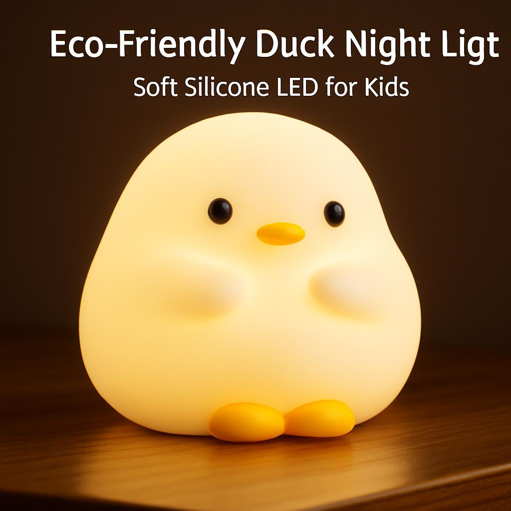 Eco-Friendly Duck Night Light - Soft Silicone LED for Kids
