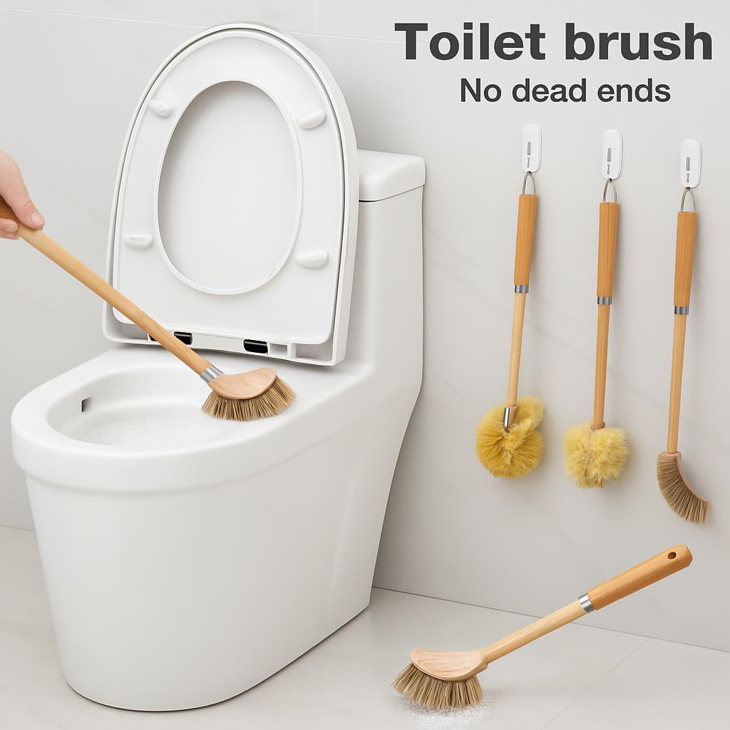 Eco-Friendly Wooden Toilet Brush with Natural Bristles