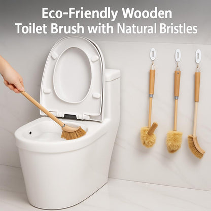 Eco-Friendly Wooden Toilet Brush with Natural Bristles