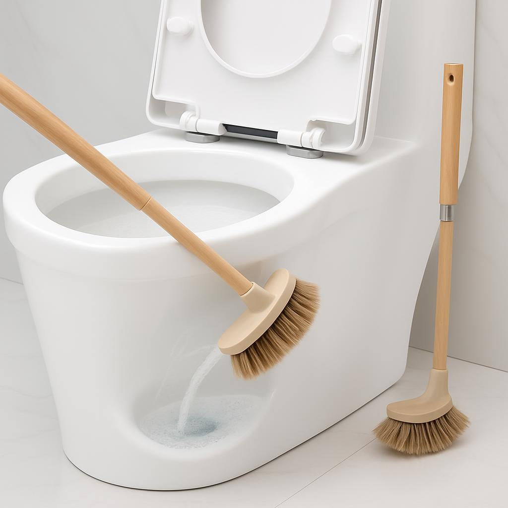 Eco-Friendly Wooden Toilet Brush with Natural Bristles