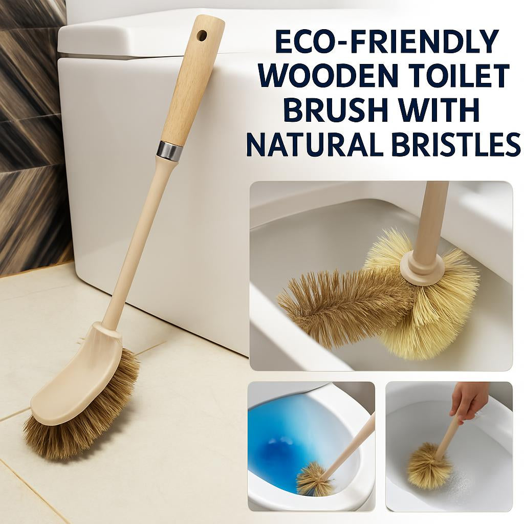 Eco-Friendly Wooden Toilet Brush with Natural Bristles