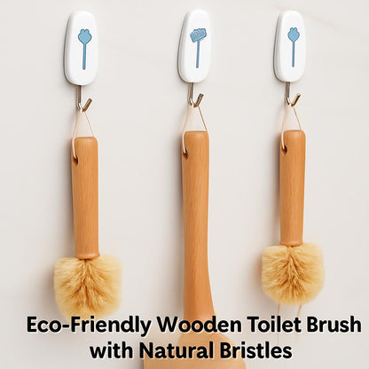 Eco-Friendly Wooden Toilet Brush with Natural Bristles