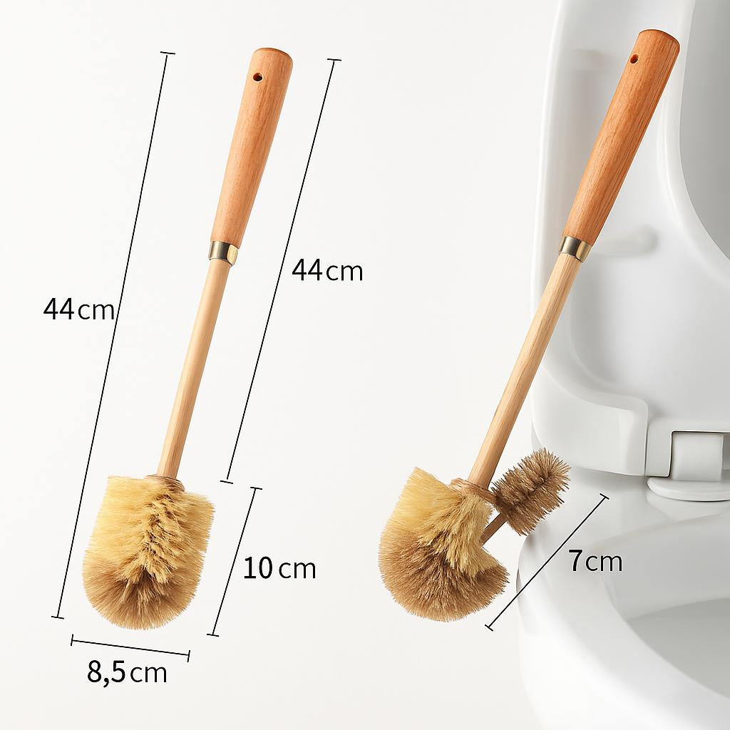 Eco-Friendly Wooden Toilet Brush with Natural Bristles