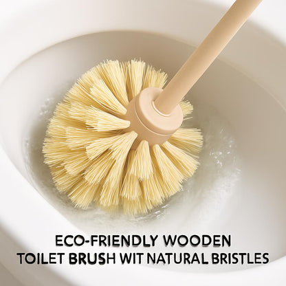 Eco-Friendly Wooden Toilet Brush with Natural Bristles
