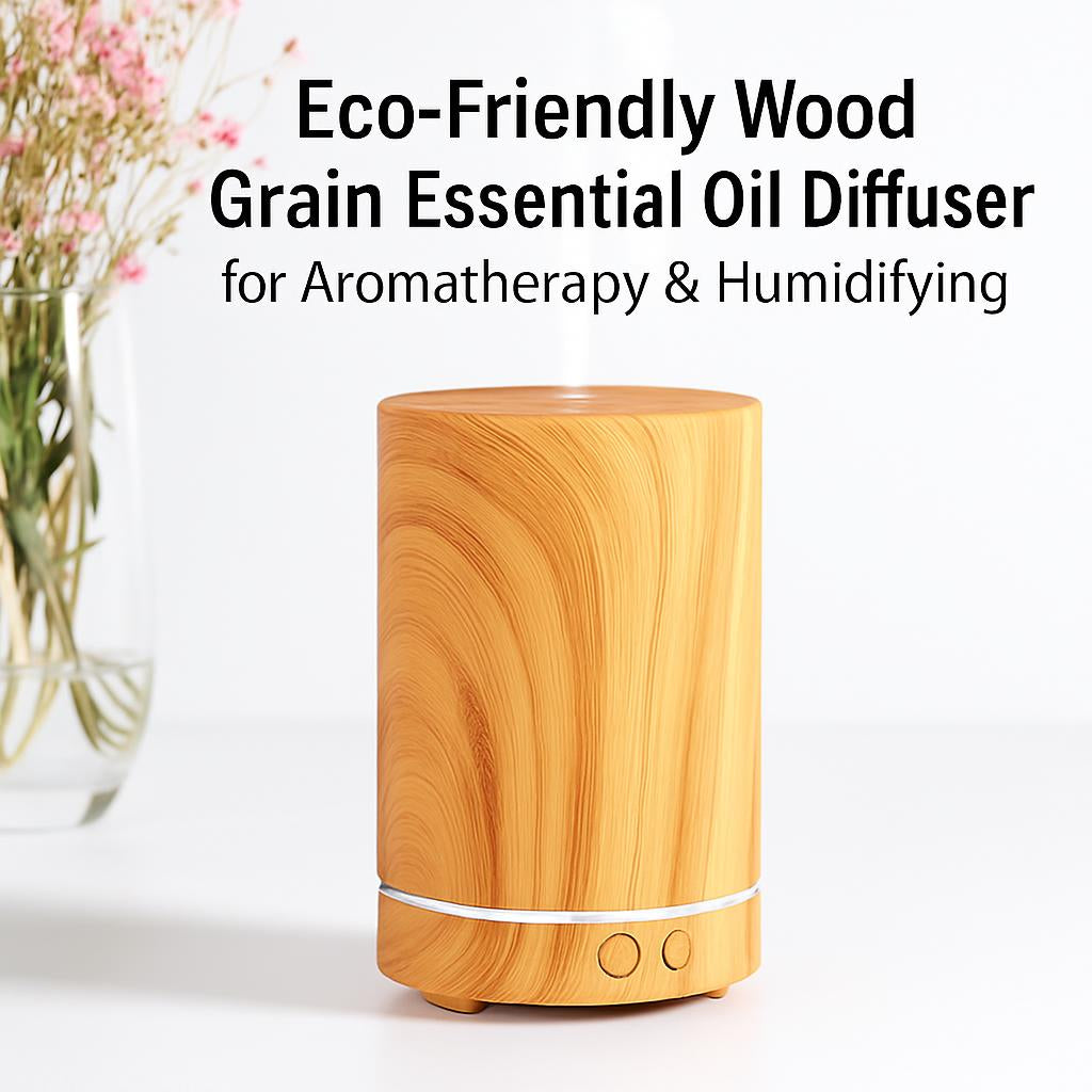 Eco-Friendly Wood Grain Essential Oil Diffuser for Aromatherapy & Humidifying