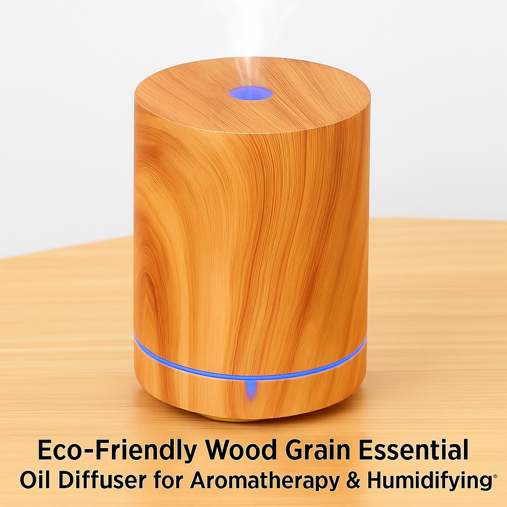 Eco-Friendly Wood Grain Essential Oil Diffuser for Aromatherapy & Humidifying