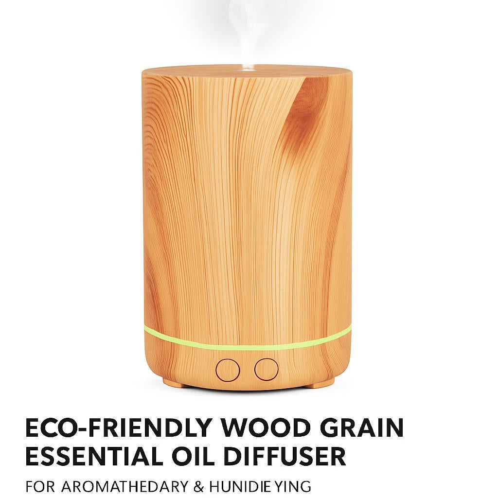 Eco-Friendly Wood Grain Essential Oil Diffuser for Aromatherapy & Humidifying