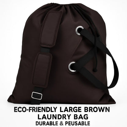 Eco-Friendly Large Dark Brown Laundry Bag - Durable & Reusable