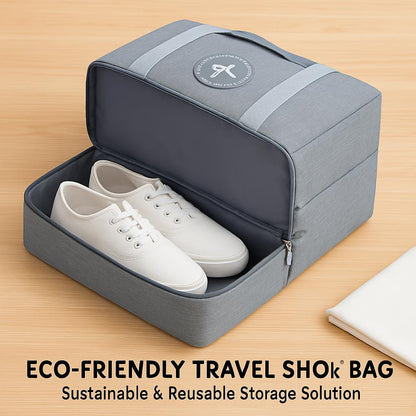 Gray Eco-Friendly Travel Shoe Bag for Sustainable Storage