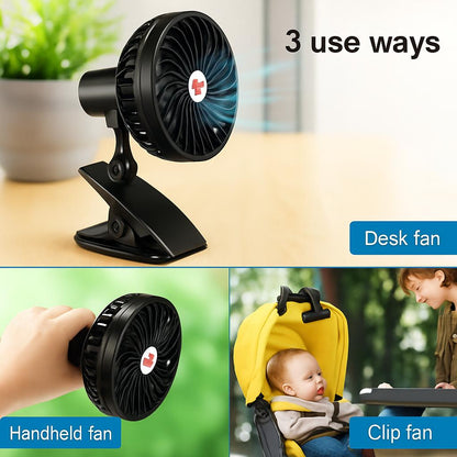 Eco-Friendly Rechargeable Clip-On Fan for Strollers & Desks