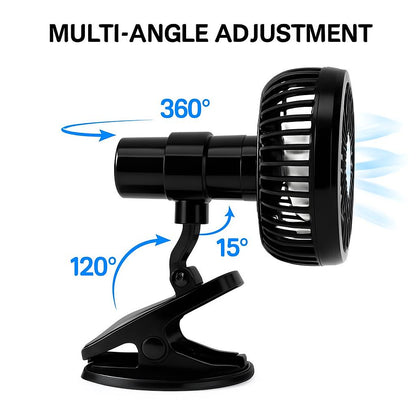 Eco-Friendly Rechargeable Clip-On Fan for Strollers & Desks