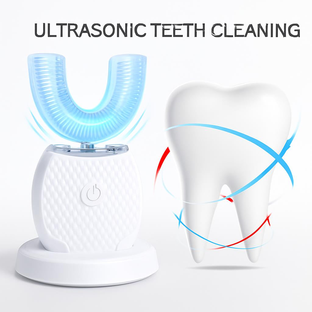 Smart USB Rechargeable U-Shaped Electric Toothbrush for Whole-Mouth Cleaning