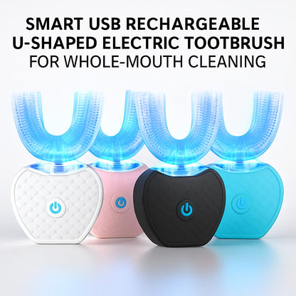 Smart USB Rechargeable U-Shaped Electric Toothbrush for Whole-Mouth Cleaning