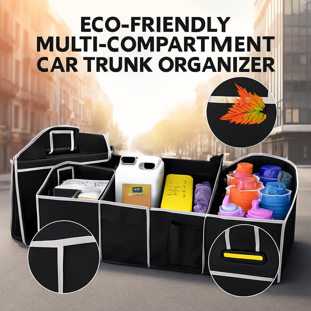 Eco-Friendly Multi-Compartment Car Trunk Organizer