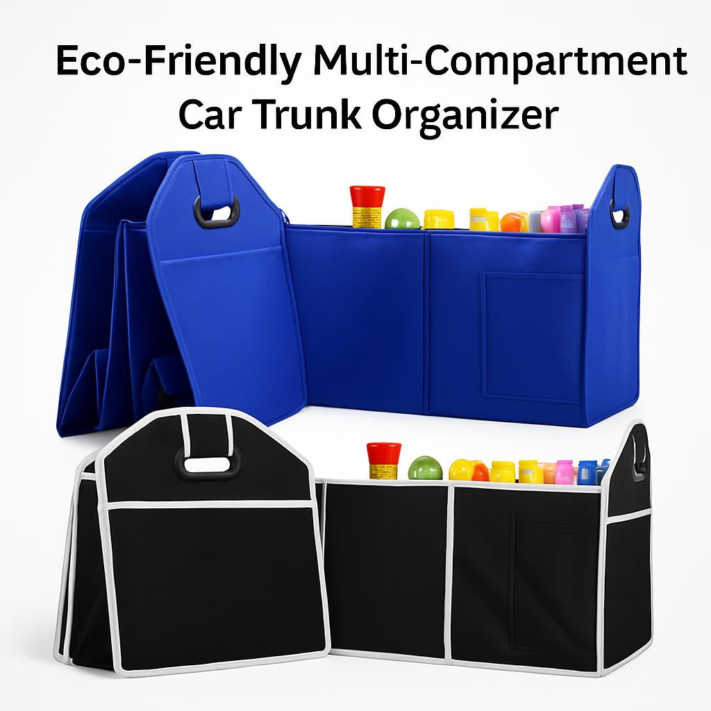 Eco-Friendly Multi-Compartment Car Trunk Organizer
