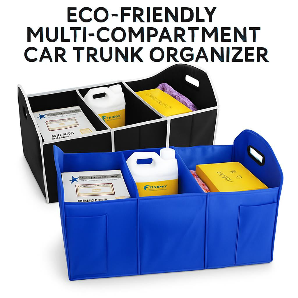 Eco-Friendly Multi-Compartment Car Trunk Organizer