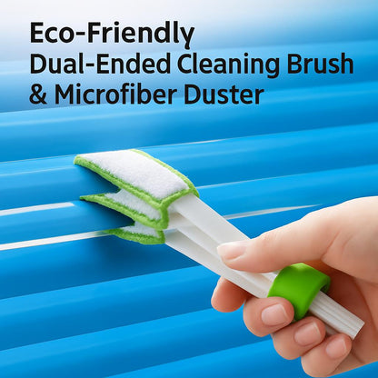Eco-Friendly Dual-Ended Cleaning Brush & Microfiber Duster