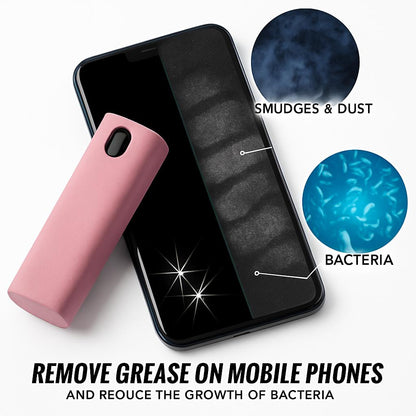 Eco-Friendly Mobile Screen Cleaner in Pink Rectangular Bottle