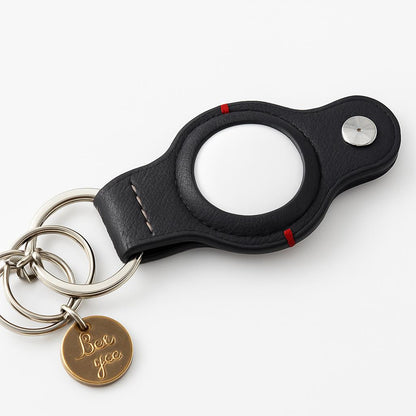 Durable Black AirTag Keychain Holder for Secure Tracking