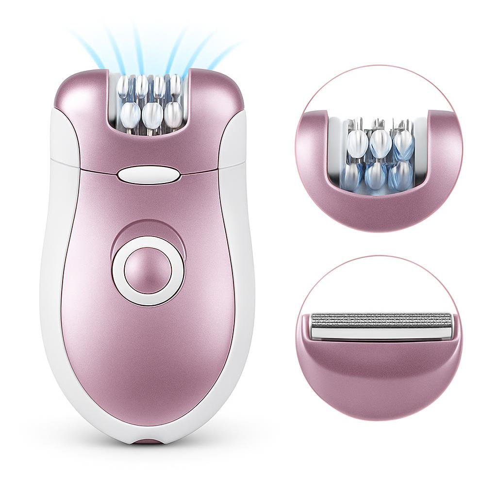 Eco-Friendly Rechargeable Electric Shaver for Women - Pink & White