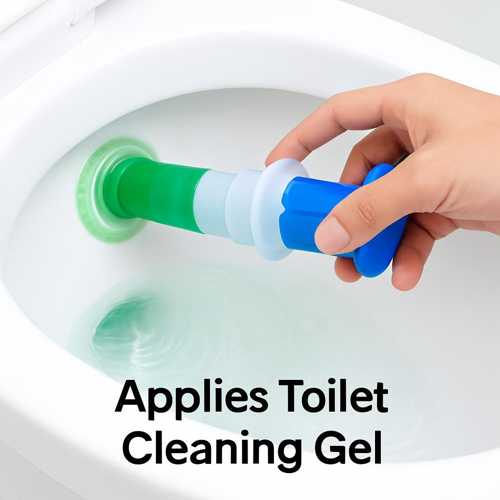 Eco-Friendly Toilet Cleaning Gel Applicator in Blue and Green