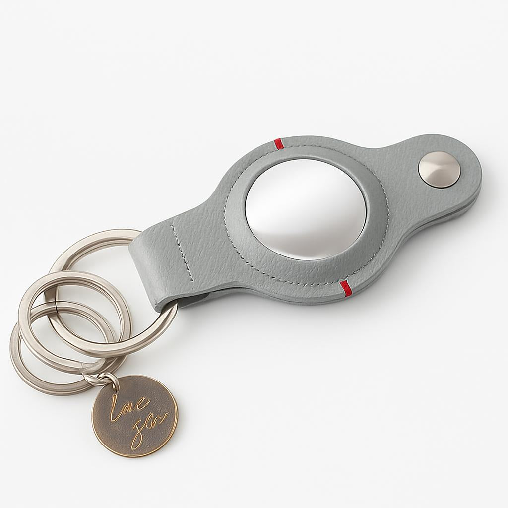 Durable Black AirTag Keychain Holder for Secure Tracking