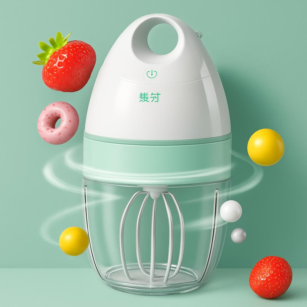 Compact Electric Food Chopper in White and Mint Green