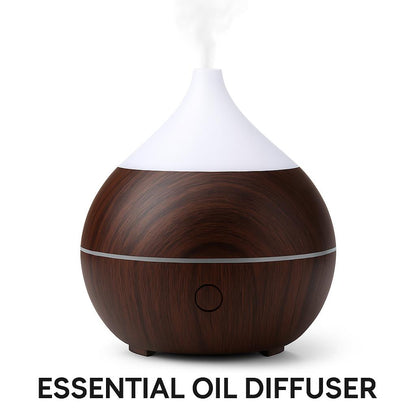 Natural Wood Grain Teardrop Essential Oil Diffuser for Aromatherapy & Humidification