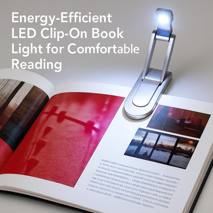 Energy-Efficient LED Clip-On Book Light in Silver and Black