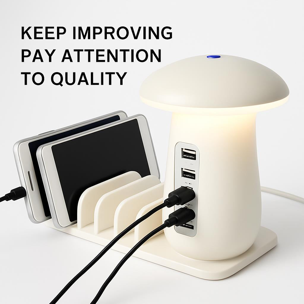 Mushroom LED Lamp with Charging Station