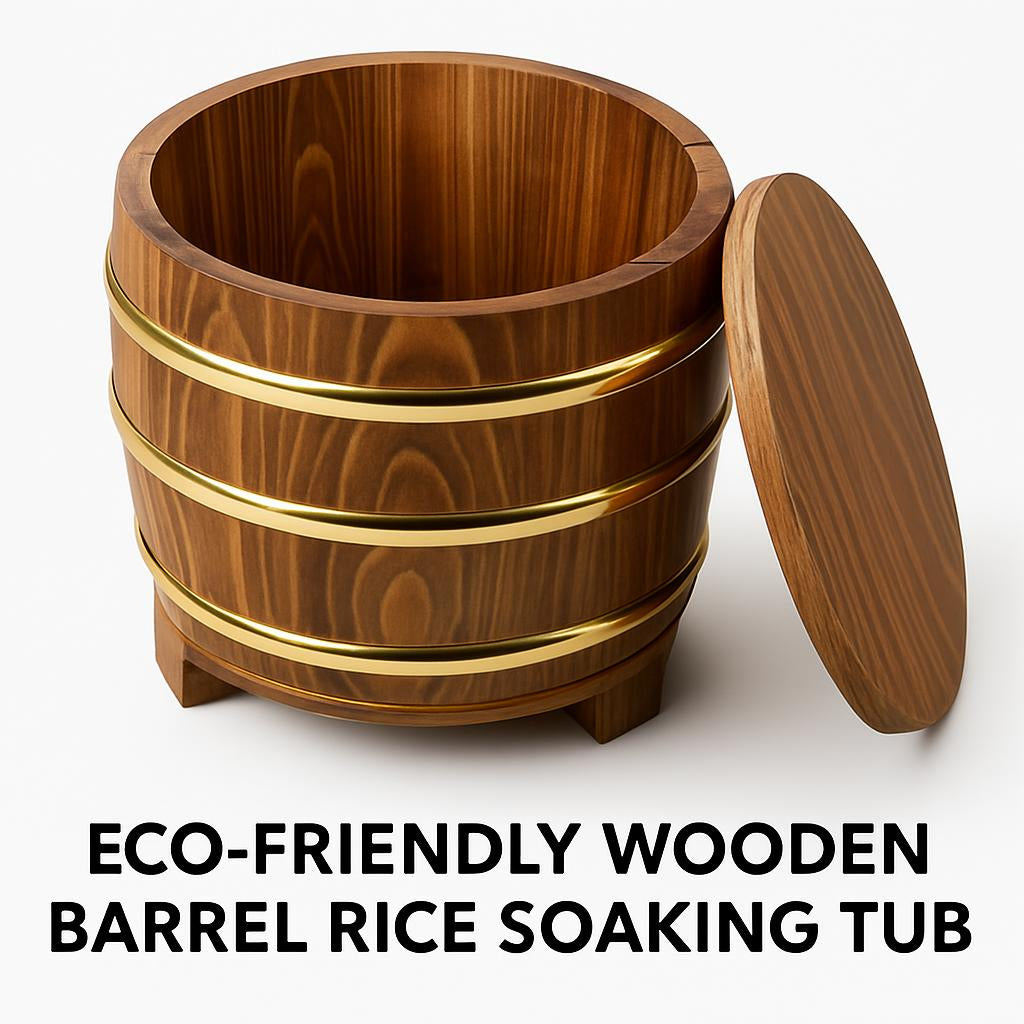 Eco-Friendly Wooden Barrel Rice Soaking Tub