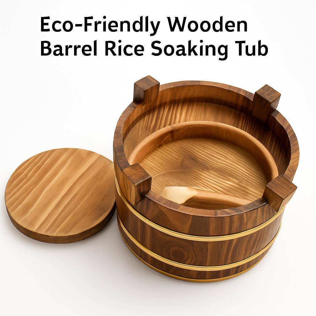 Eco-Friendly Wooden Barrel Rice Soaking Tub