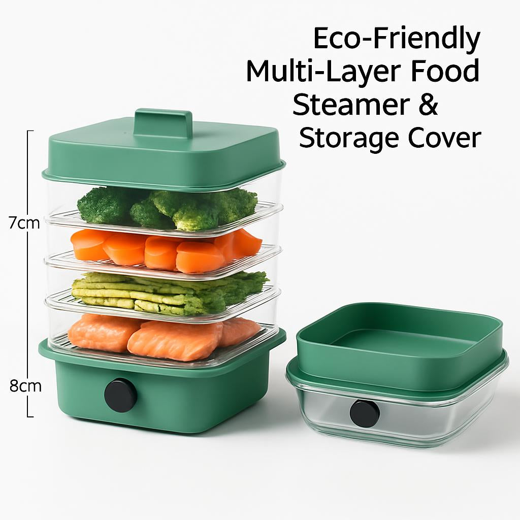Eco-Friendly Multi-Layer Food Steamer & Storage Cover