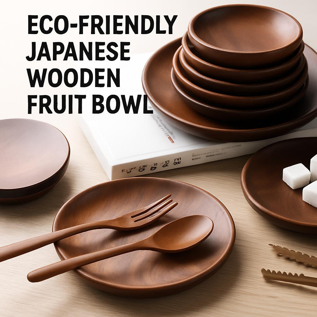 Eco-Friendly Wooden Dinnerware Set in Natural Wood Tone