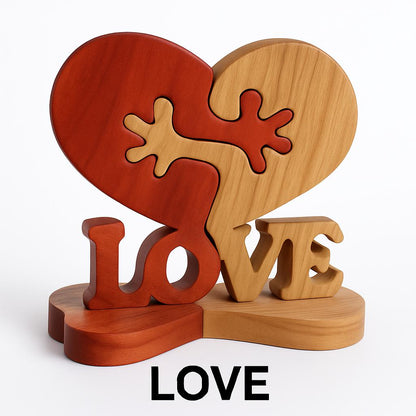 Eco-Friendly Wooden Heart Desktop Ornament