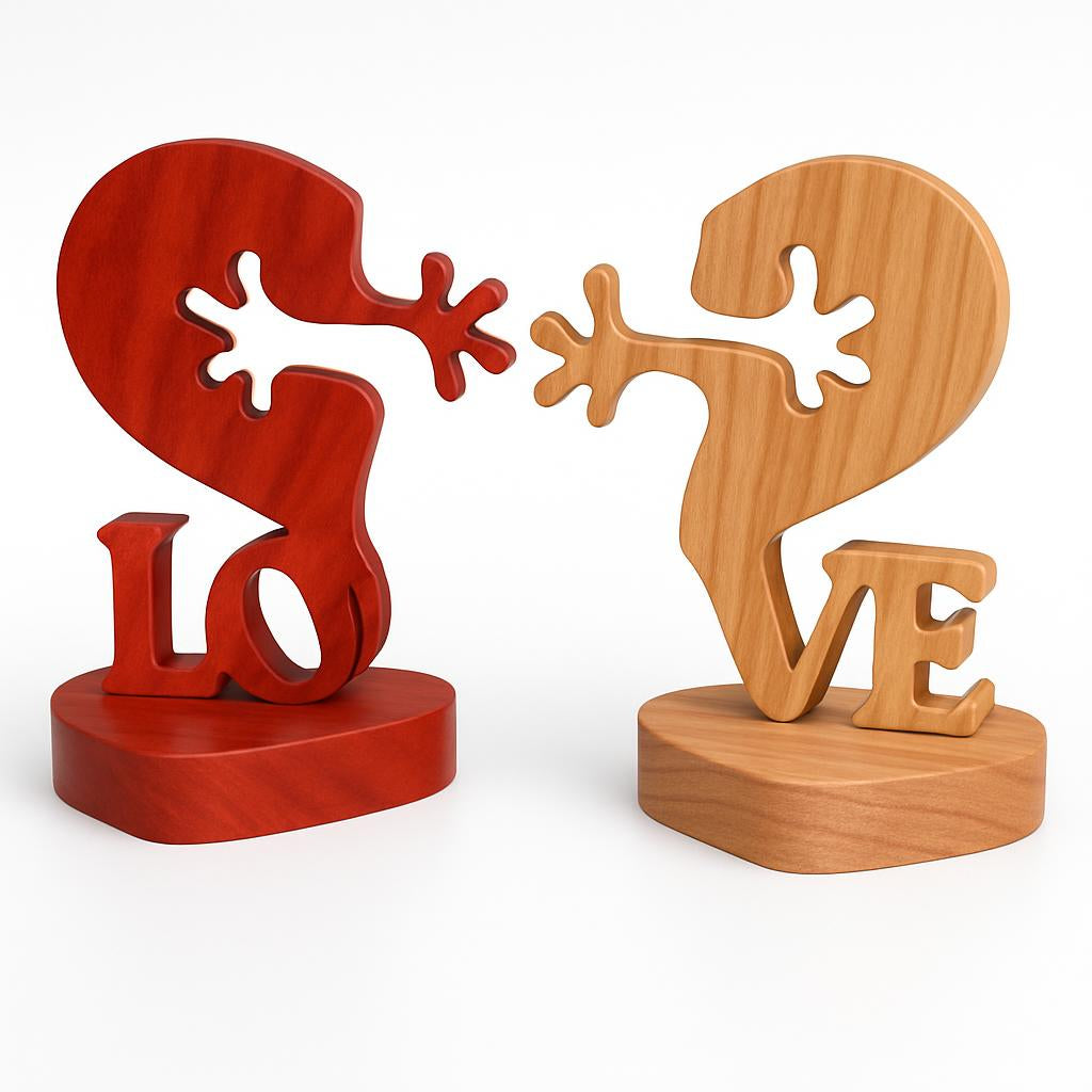 Eco-Friendly Wooden Heart Desktop Ornament