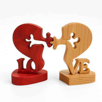 Eco-Friendly Wooden Heart Desktop Ornament