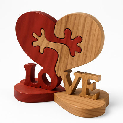 Eco-Friendly Wooden Heart Desktop Ornament