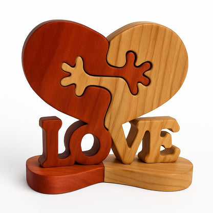 Eco-Friendly Wooden Heart Desktop Ornament