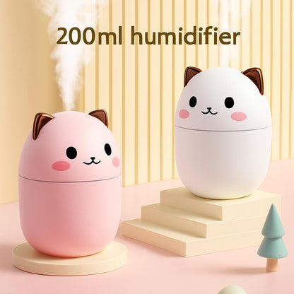 Egg-shaped humidifier with cat ears in pink and white
