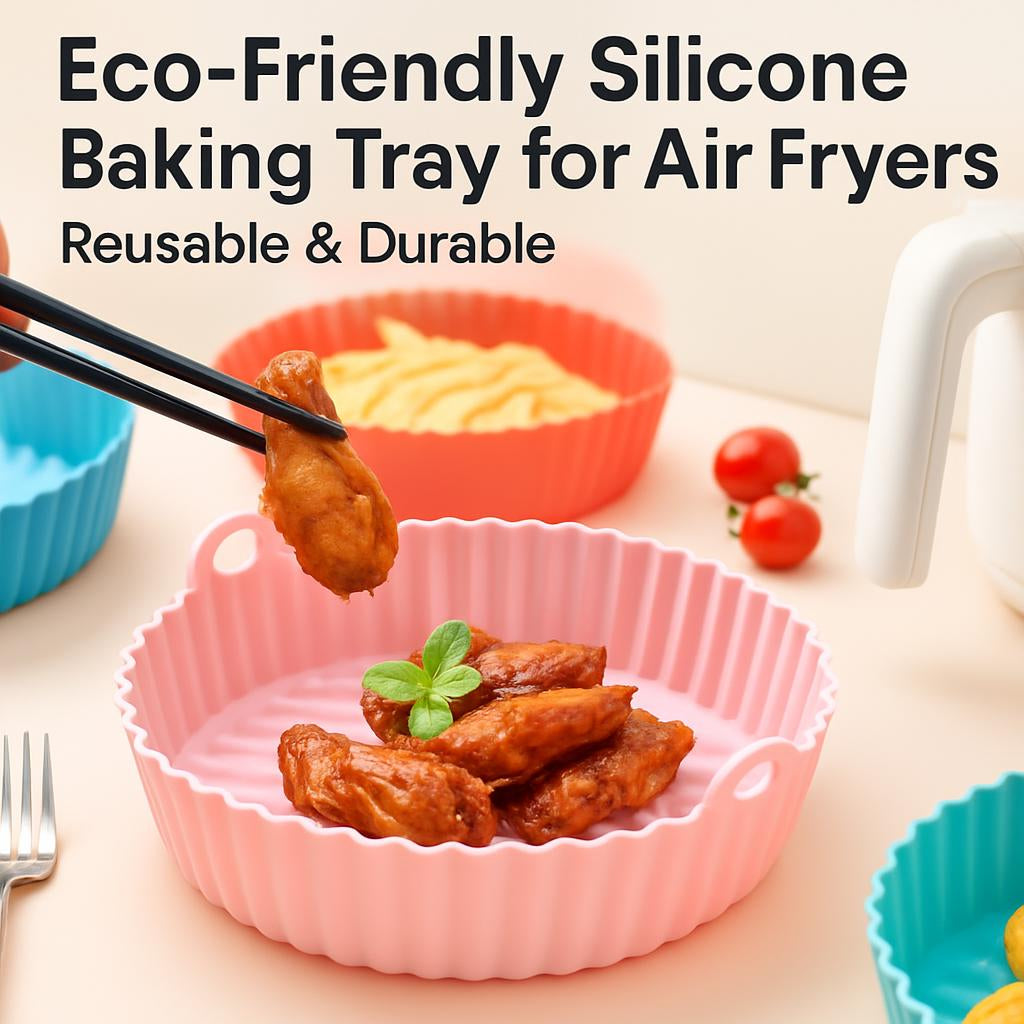 Eco-Friendly Silicone Baking Tray for Air Fryers