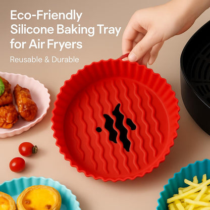 Eco-Friendly Silicone Baking Tray for Air Fryers - Reusable & Durable