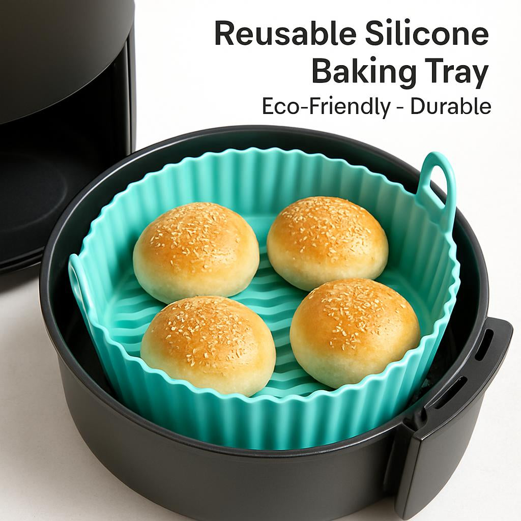 Eco-Friendly Silicone Baking Tray for Air Fryers - Reusable & Durable