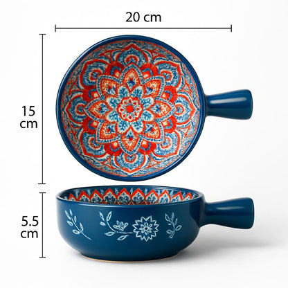 Eco-Friendly Multicolored Ceramic Salad & Dessert Bowls