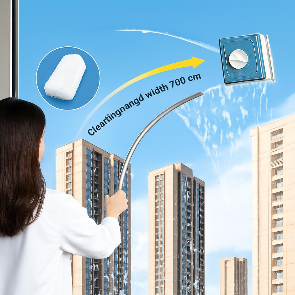 Eco-Friendly Double-Sided Glass Wiper for High Rise Windows