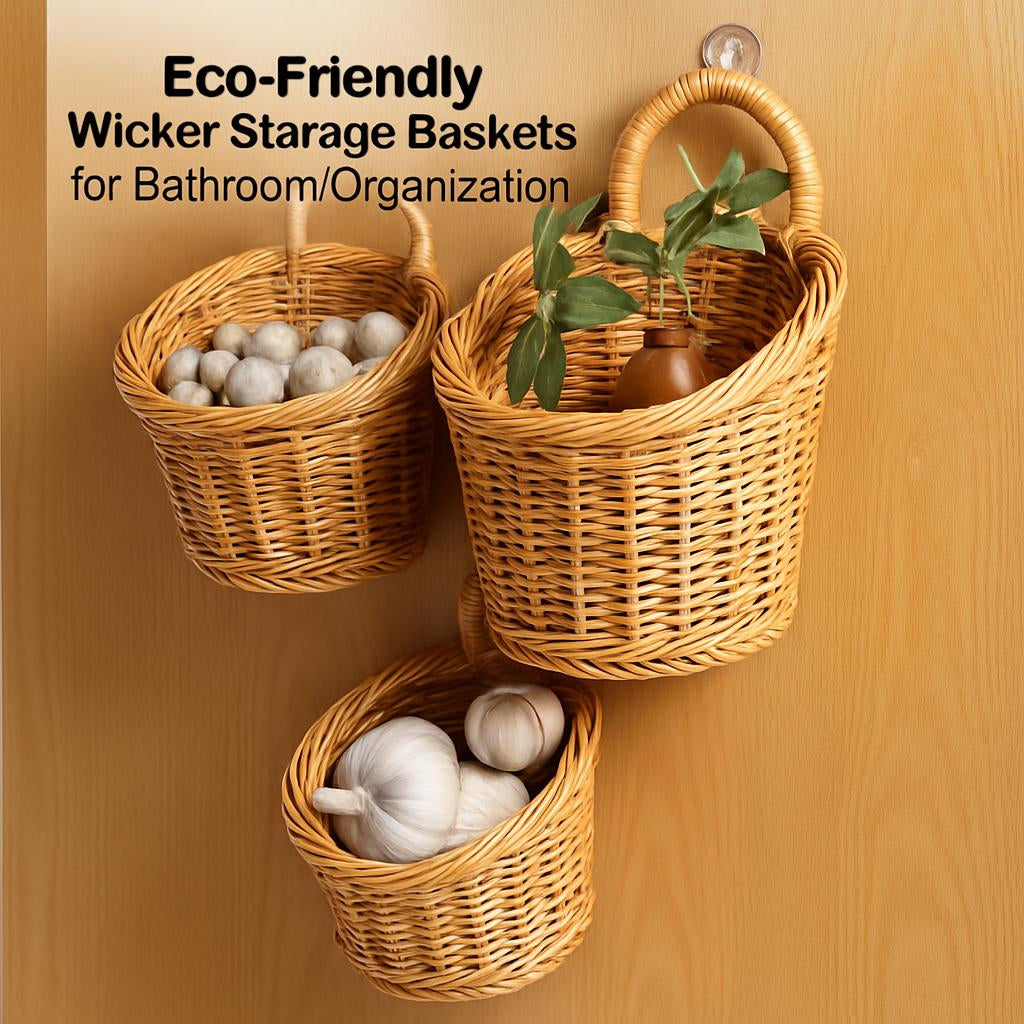 Eco-Friendly Hanging Wicker Baskets for Sustainable Home Organization