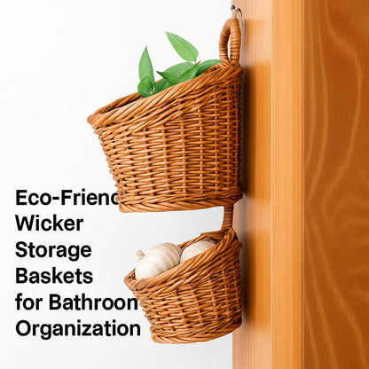 Eco-Friendly Wicker Storage Baskets for Bathroom Organization